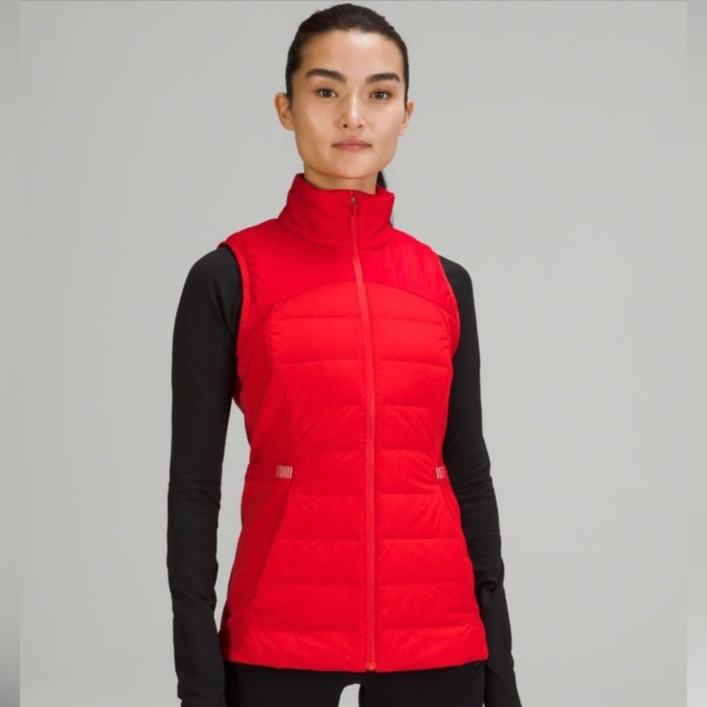 Lululemon Down for It All Vest. Size 6. Color: bright red